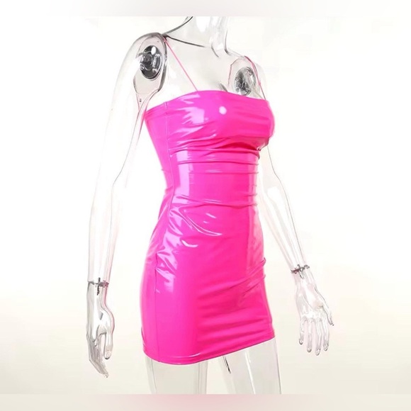 Sissy Princess Pink Latex look Corset Overbust Bustiers Top Sexy Shiny PVC S-2XL - Picture 5 of 9